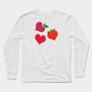 Heart shaped berries and fruits. Long Sleeve T-Shirt